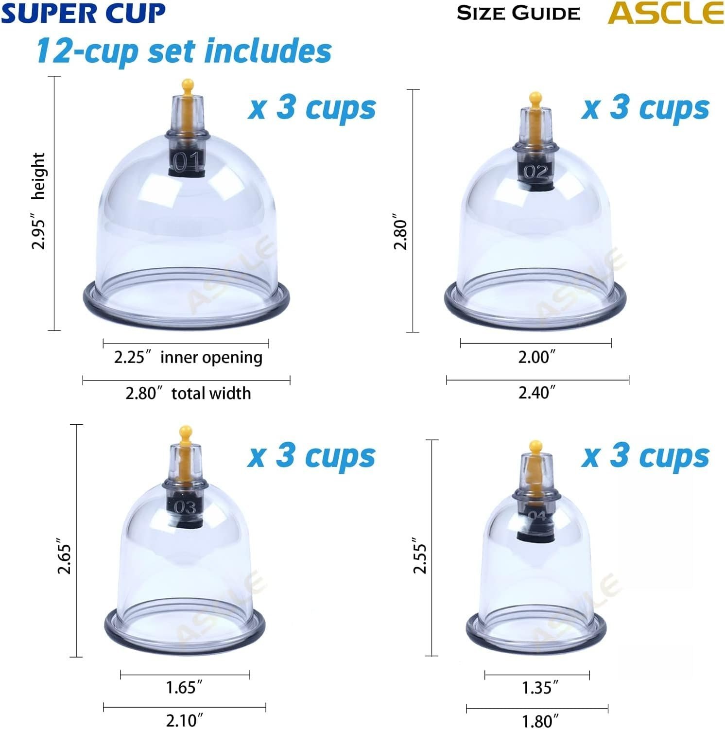 ASCLE Super Cupping Set Shockproof Heatproof Cups Water Repellent Shockproof Professional Carrying Case 12 Cups - lunas-mystic-emporium.com ASCLE Super Cupping Set, Shockproof Heatproof Cups, Water Repellent Shockproof Professional Carrying Case, 12 Cups