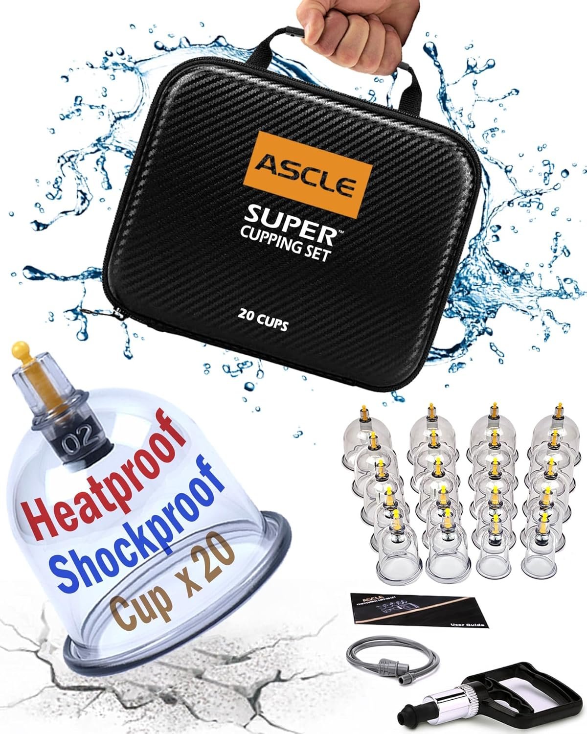 ASCLE Super Cupping Set Shockproof Heatproof Cups Water Repellent Shockproof Professional Carrying Case 12 Cups - lunas-mystic-emporium.com ASCLE Super Cupping Set, Shockproof Heatproof Cups, Water Repellent Shockproof Professional Carrying Case, 12 Cups