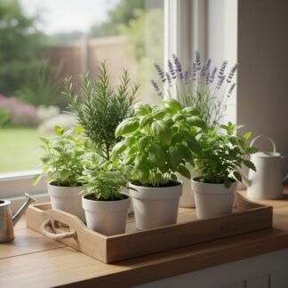 Assorted Herb Live Plants, Fragrant and Edible Herbs Packs (Lemon Balm, Mint, Basil, Lavender and Other Herb Varieties), 4 Plants per Pack, Well Rooted 6'' Tall