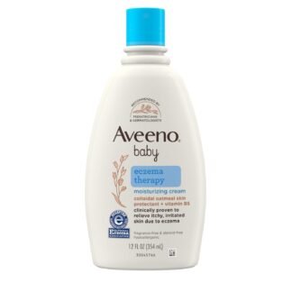 Aveeno Baby Eczema Therapy Moisturizing Cream, Natural Colloidal Oatmeal & Vitamin B5, Baby Cream for Dry, Itchy, Irritated Skin Due to Eczema, Paraben- & Steroid-Free, 12 fl. oz