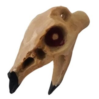 Aztec Death Whistle Loudest - Authentic Handmade Screaming Whistle with Unique Crow Skull Shape Sculpted Design, Resin Raven Death Whistle (Brown)