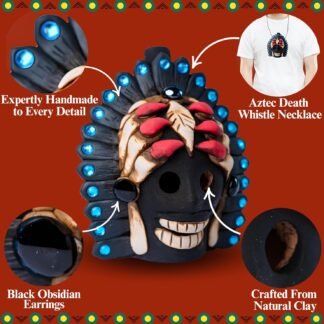 Aztec Death Whistle - Screaming Aztec Whistle - Silbato Azteca de la Muerte - Emits Terrifying Human Screams up to 125 DB (Black Obsidian)