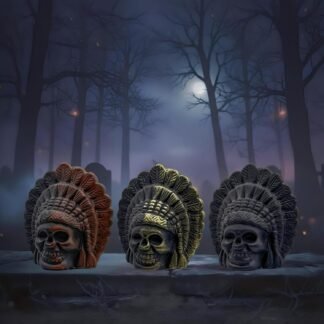 Aztec Death Whistle Skull Ceramic - Loud Screaming War Whistle for Halloween Decor, Horror Gifts, Mexican Day of the Dead & Ancient Culture Collectible (Black knight)