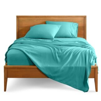 Bare Home Queen Sheet Set - Luxury 1800 Ultra-Soft Microfiber Queen Bed Sheets - Double Brushed - Deep Pockets - Easy Fit - 4 Piece Set - Bedding Sheets & Pillowcases (Queen,...