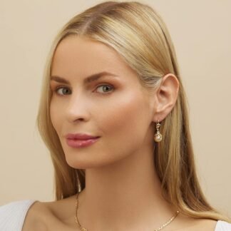 Barzel 18K Gold Plated Pearl Dangling Drop Earrings