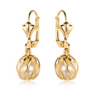 Barzel 18K Gold Plated Pearl Dangling Drop Earrings