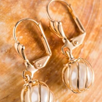 Barzel 18K Gold Plated Pearl Dangling Drop Earrings