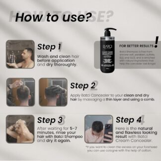 Batci Hair Concealer Cream for Thinning Hair & Bald Spots - Non-Fiber Scalp Concealer Root Touch-Up for Men & Women, Sweat/Water Resistant, One Shade for Black Brown & Grey Hair...