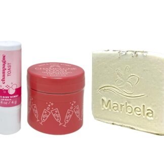 Bath & Body Works Champagne Toast Lip Care Duo Set - Lip Mask and Lip Balm - with a Natural Oats Sample Soap