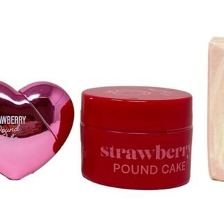 Bath & Body Works Strawberry Pound Cake 3 Piece Lip Care Set with a Himalayan Salts Springs Sample Soap
