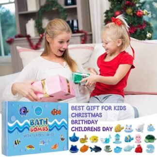 Bath Bomb Gift Set with Surprise Inside, 20 Pack Organic Bath Bombs for Kids, Kids Safe Handmade Fizzy Balls for Kid, Ideal Birthday Gift for Kids, Boys, Girls