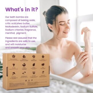 Bath Bombs, 12 Pack Handmade Bubble Shower Bombs Set, Christmas Stocking Stuffers, Shea Butter & Individually Wrapped, Valentines Day Gifts for Her/Him, Wife, Mom Women