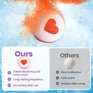 Bath Bombs, 12 Pack Handmade Bubble Shower Bombs Set, Christmas Stocking Stuffers, Shea Butter & Individually Wrapped, Valentines Day Gifts for Her/Him, Wife, Mom Women