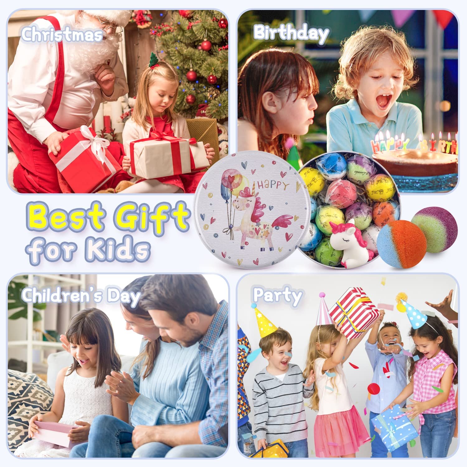 Bath Bombs for Kids 12pcs Bath Bombs with Surprise Crystal Toys Inside Handmade Natural and Organic Bubble Bath Fizzies Birthday Easter Gift for Girls and Boys - lunas-mystic-emporium.com Bath Bombs for Kids, 12pcs Bath Bombs with Surprise Crystal Toys Inside, Handmade Natural and Organic Bubble Bath Fizzies, Birthday Easter Gift for Girls and Boys