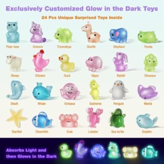 Bath Bombs for Kids with Toys Inside - 24 Pack Kid Bath Bombs with Glow in The Dark Surprise Toys Inside, Valentines Easter Gifts for Kids Girls Boys, Easter Basket Stuffers,...