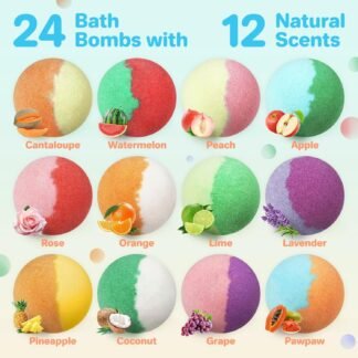 Bath Bombs for Kids with Toys Inside - 24 Pack Kid Bath Bombs with Glow in The Dark Surprise Toys Inside, Valentines Easter Gifts for Kids Girls Boys, Easter Basket Stuffers,...
