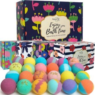Bath Bombs for Women Gift Set - 24 Natural and Organic Bath Bombs with Essential Oils & Moisturizing Shea Butter, Spa Birthday Gift, Selfcare Gifts for Her, Women, Teen Girls,...