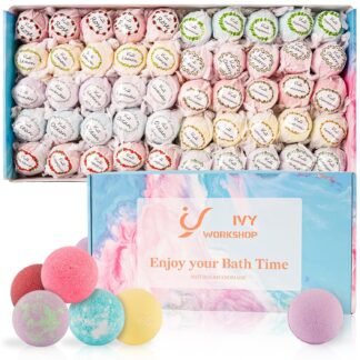 Bath Bombs for Women Gift Set, 50 Pcs Natural Organic Bubble Bathbombs with 10 Rich Scents, Handmade Bubble Bath Fizzy, for Bubble Bath Spa,Her/Him,Wife,Girlfriend,Mother...