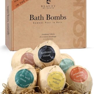Bath Bombs Gift Set, USA Made with Organic & Natural Ingredients, Christmas Stocking Stuffers for Women & Men, Relaxing Spa Gifts, Wife Stocking Stuffers