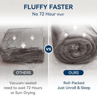 BDEUS Dual Layer 5 Inch Memory Foam Mattress Topper Queen Size, 2 Inch Gel Memory Foam Plus 3 Inch 1450 GSM Down Alternative Quilted Pillow Top Mattress Pad Cover,Dark Gray