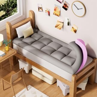 BDEUS Dual Layer 5 Inch Memory Foam Mattress Topper Queen Size, 2 Inch Gel Memory Foam Plus 3 Inch 1450 GSM Down Alternative Quilted Pillow Top Mattress Pad Cover,Dark Gray