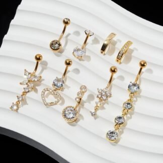 Beautidots 9PCS Belly Button Ring Dangle Stainless Steel Belly Rings 14G 16MM Belly Piercing Cute Navel Ring Piercing Jewelry Belly Ring for Women - lunas-mystic-emporium.com Beautidots 9PCS Belly Button Ring Dangle Stainless Steel Belly Rings 14G 1.6MM Belly Piercing Cute Navel Ring Piercing Jewelry Belly Ring for Women