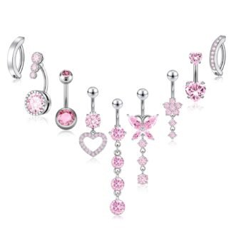 Beautidots 9PCS Belly Button Ring Dangle Stainless Steel Belly Rings 14G 16MM Belly Piercing Cute Navel Ring Piercing Jewelry Belly Ring for Women - lunas-mystic-emporium.com Beautidots 9PCS Belly Button Ring Dangle Stainless Steel Belly Rings 14G 1.6MM Belly Piercing Cute Navel Ring Piercing Jewelry Belly Ring for Women