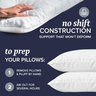 Beckham Hotel Collection Bed Pillows Standard/Queen Size Set of 2 - Original Soft Down Alternative Pillow for Sleeping - Soft Support for Back, Stomach or Side Sleepers