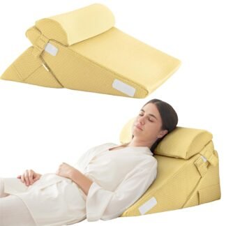 Bedluxe Adjustable 3pcs Bed Wedge Pillow Set, Memory Foam Wedge Pillows Post Surgery for Back, Neck, Leg Pain Relief, Pillow Wedge for Sleeping, Sitting up in Bed, Acid Reflux...