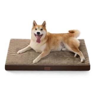Bedsure Dog Beds Large Sized Dog- Orthopedic Pet Beds for Crate with Removable Machine Washable Cover, NOT Waterproof Egg Crate Foam Puppy Pad, Suitable for Pet Up to 50 lbs,...