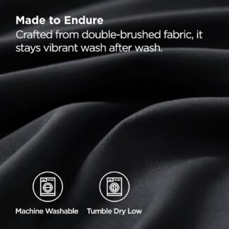 Bedsure Pillow Cases Standard Size Set of 2 - Black Brushed Microfiber Pillowcases, Super Soft Pillowcase, Pillow Case Covers with Envelope Closure, Wrinkle, Fade and Stain...