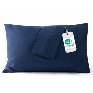 Bedsure Pillow Cases Standard Size Set of 2 - Navy Microfiber Pillowcases, Super Soft and Cozy Double Brushed Pillow Case Covers with Envelope Closure, Wrinkle, Fade and Stain...