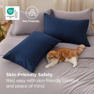 Bedsure Pillow Cases Standard Size Set of 2 - Navy Microfiber Pillowcases Super Soft and Cozy Double Brushed Pillow Case Covers with Envelope Closure Wrinkle Fade and Stain - lunas-mystic-emporium.com Bedsure Pillow Cases Standard Size Set of 2 - Navy Microfiber Pillowcases, Super Soft and Cozy Double Brushed Pillow Case Covers with Envelope Closure, Wrinkle, Fade and Stain...