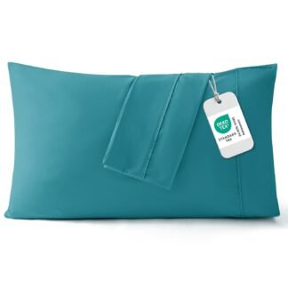 Bedsure Pillow Cases Standard Size Set of 2 - Teal Brushed Microfiber Pillowcases, Super Soft Pillowcase, Pillow Case Covers with Envelope Closure, Wrinkle, Fade and Stain...
