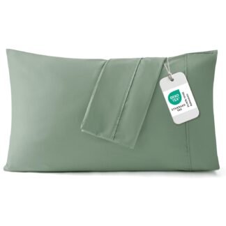 Bedsure Queen Pillow Cases Set of 2 - Sage Green Brushed Microfiber Pillowcase 2 Pack, Super Soft and Cozy Pillow Case Covers with Envelope Closure, Wrinkle, Fade and Stain...