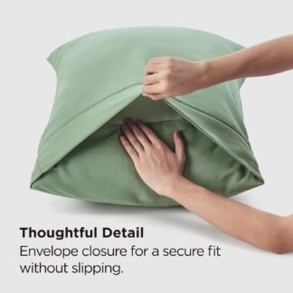 Bedsure Queen Pillow Cases Set of 2 - Sage Green Brushed Microfiber Pillowcase 2 Pack, Super Soft and Cozy Pillow Case Covers with Envelope Closure, Wrinkle, Fade and Stain...