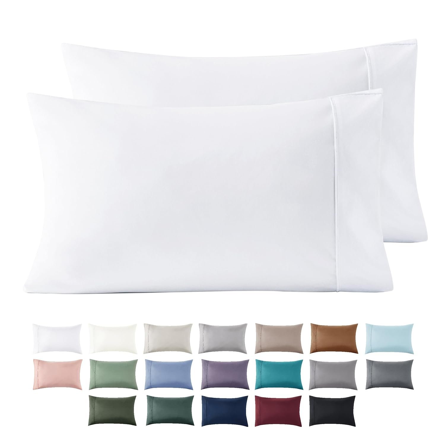 Bedsure Queen Pillow Cases Set of 2 - White Brushed Microfiber Pillowcase 2 Pack Super Soft Pillowcase Pillow Shams Covers with Envelope Closure Wrinkle Fade and Stain - lunas-mystic-emporium.com Bedsure Queen Pillow Cases Set of 2 - White Brushed Microfiber Pillowcase 2 Pack, Super Soft Pillowcase, Pillow Shams Covers with Envelope Closure, Wrinkle, Fade and Stain...