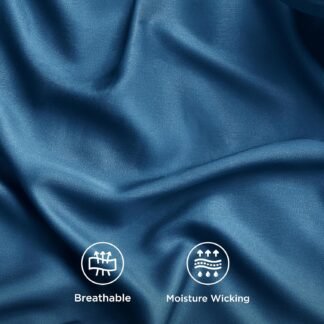 Bedsure Queen Sheet Set, Rayon Derived from Bamboo, Cooling Sheets, Deep Pocket Up to 16", Breathable & Soft, Hotel Luxury Silky Bedding for Hot Sleepers, Teal