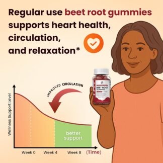 Beet Root Gummies – Blood Pressure Support & Mood Support, Super Nitric Oxide Beets Supplement with Grape Seed, L-Theanine & Vitamin C, Sugar-Free Vegan, 30:1 Beet Root Extract,...