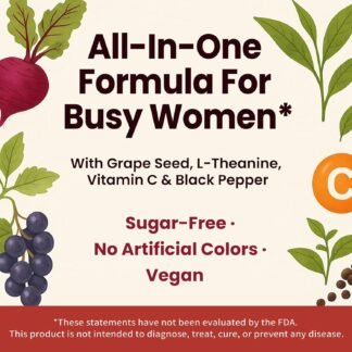 Beet Root Gummies – Blood Pressure Support & Mood Support, Super Nitric Oxide Beets Supplement with Grape Seed, L-Theanine & Vitamin C, Sugar-Free Vegan, 30:1 Beet Root Extract,...