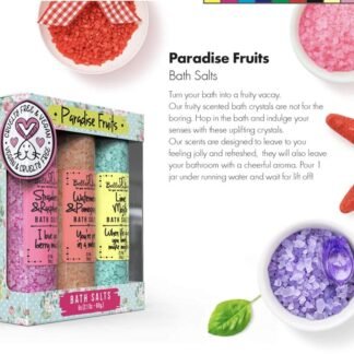 Bella & Bear Paradise Fruits Bath Salts, Foot Soak, Detox, Fruity Scents, Gift - Pack of 6, 2oz