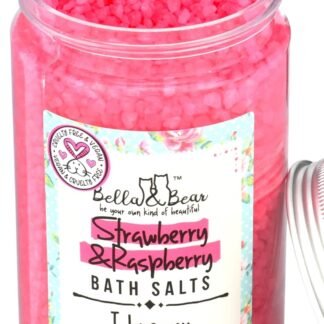 Bella & Bear Strawberry & Raspberry Bath Salts, Foot Soak, Detox, Fruity Scent,17.6oz