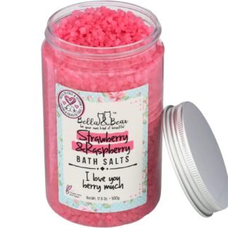Bella & Bear Strawberry & Raspberry Bath Salts, Foot Soak, Detox, Fruity Scent,17.6oz