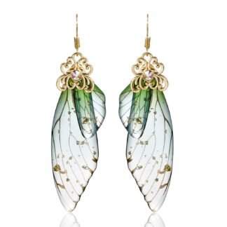 BELLA-Bee Butterfly Wing Drop Dangle Earrings Gold Plated Crystal Rhinestone for women wedding Jewelry