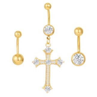 Belly Button Ring Stainless Steel Clip On Titanium Navel Piercing Jewelry Dangle Belly Button Piercing Kit Jewelry for Women