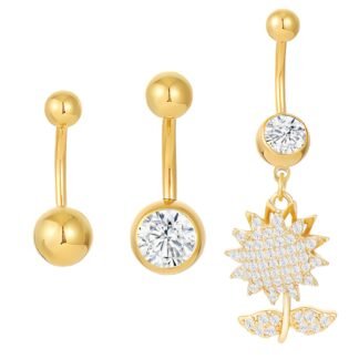 Belly Button Ring Stainless Steel Clip On Titanium Navel Piercing Jewelry Dangle Belly Button Piercing Kit Jewelry for Women