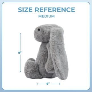 Best Pet Supplies Interactive Squeaky Dog Chew Toy, Ideal Dog Toys for Chewers, Small, Medium & Large Dogs, and Fetch Lovers - Bunny (Gray), Large