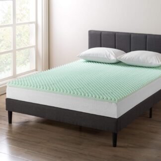 Best Price Mattress 2 Inch Egg Crate Memory Foam Mattress Topper with Calming Aloe Infusion, CertiPUR-US Certified, Twin Green