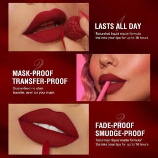 BestLand 12Pcs Matte Liquid Lipstick + Lip Liner Pens Set, One Step Lips Makeup Sets Pigment Velvety Nude Lip Stain Waterproof Long Wear Lip Gloss Make up Gift Set (Set C)