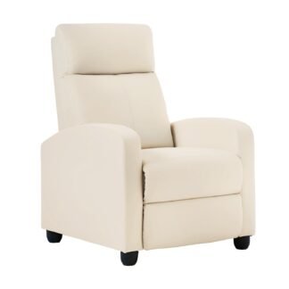 BestMassage | Recliner Chair | No Massage Function | Textile Beige | with Lumbar Support Adjustable Push Back Wide Armrests Footrest Padded Seat | Easy Assembly | for - lunas-mystic-emporium.com BestMassage | Recliner Chair | No Massage Function | Textile Beige | with Lumbar Support, Adjustable Push Back, Wide Armrests, Footrest & Padded Seat | Easy Assembly | for...